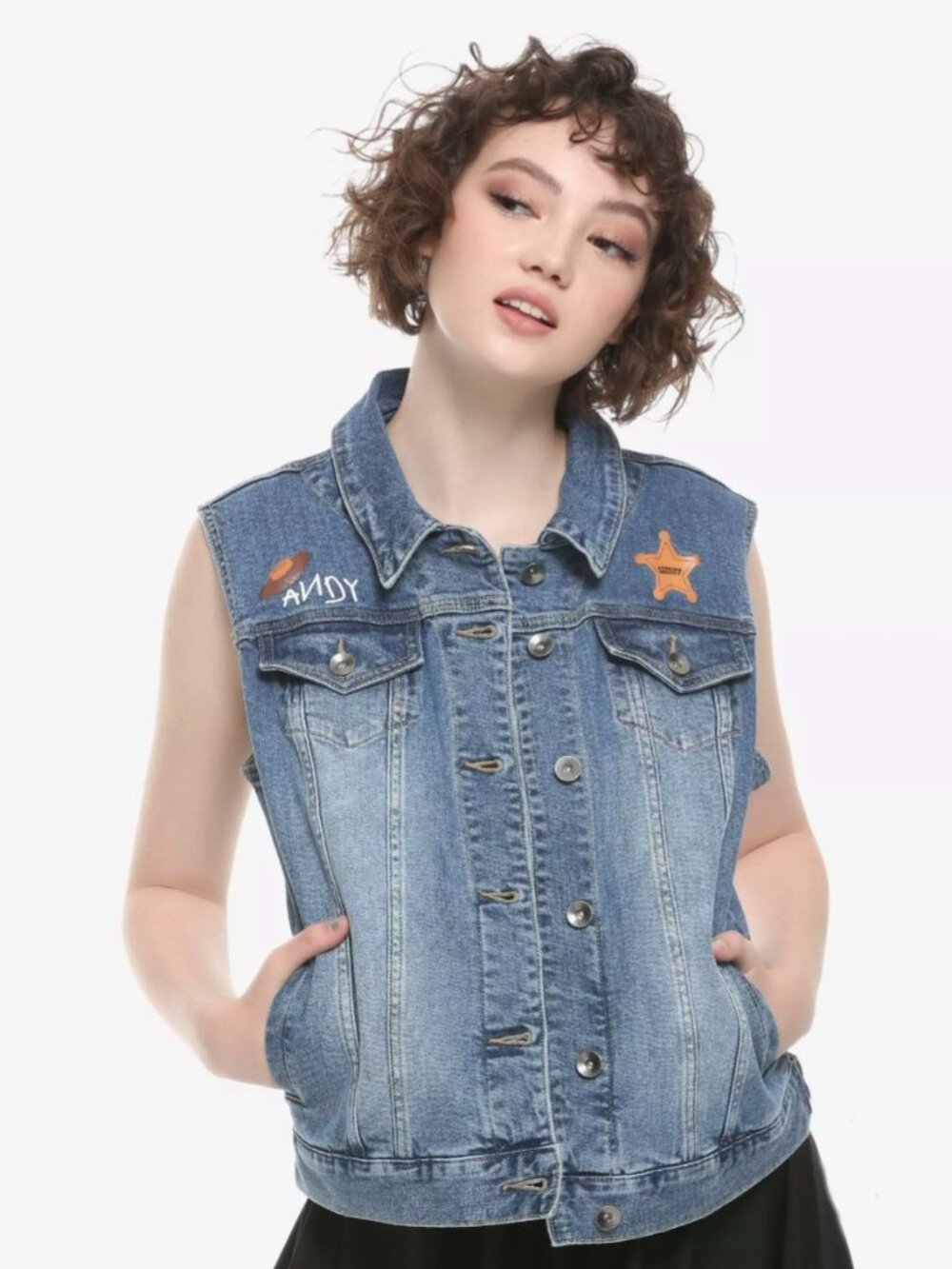 Disney Pixar Her Universe Toy Story Woody Denim Vest size XL